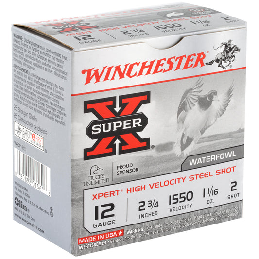 Winchester Ammunition Xpert Hi-Velocity Steel 12 Gauge #2 Shot, 1.06 oz, Box of 25