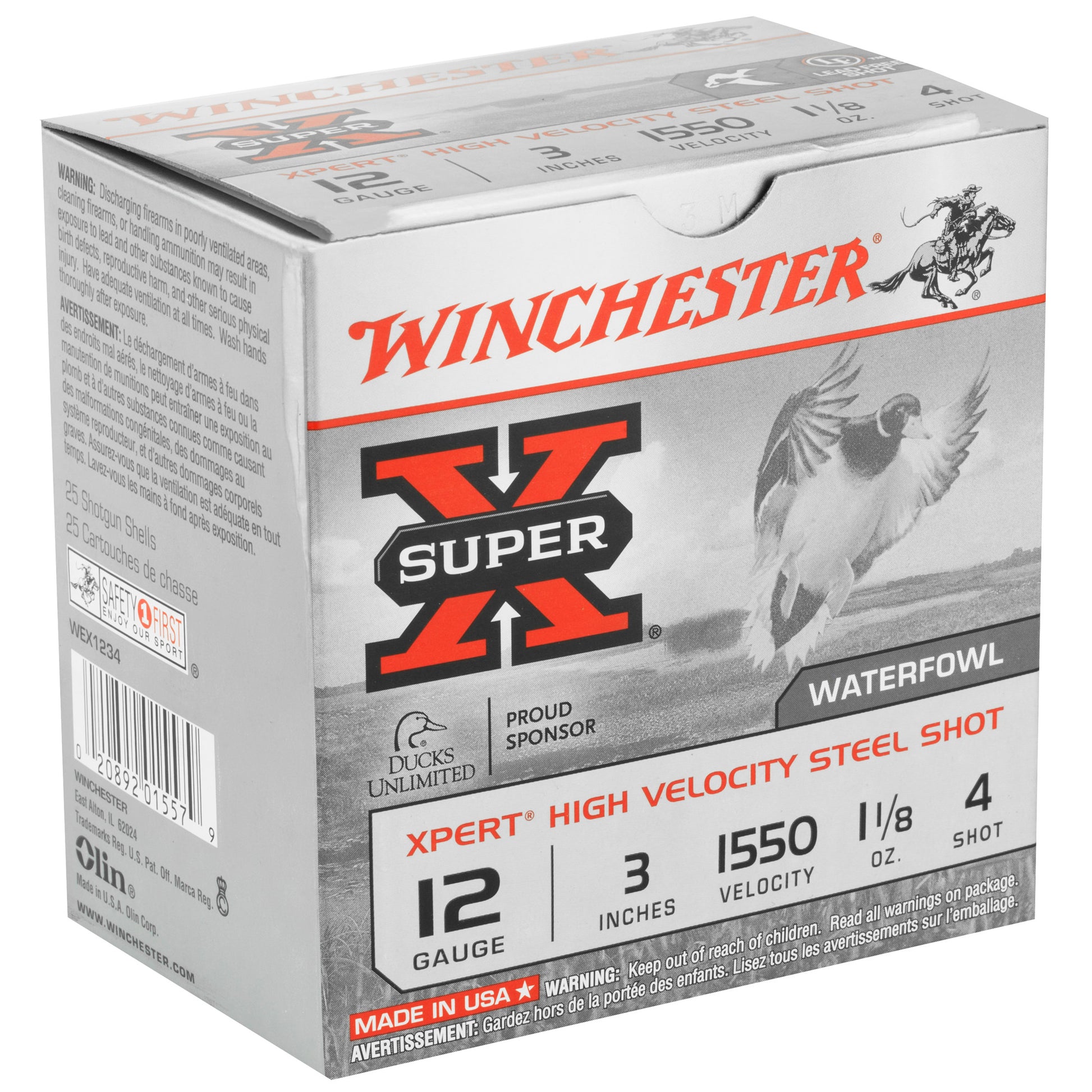 Winchester Ammunition Xpert Hi-Velocity Steel 12 Gauge #4 Shot - 1 1/8 oz, 25 Rounds