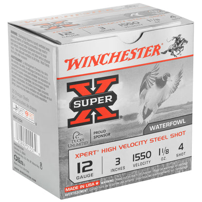 Winchester Ammunition Xpert Hi-Velocity Steel 12 Gauge #4 Shot - 1 1/8 oz, 25 Rounds