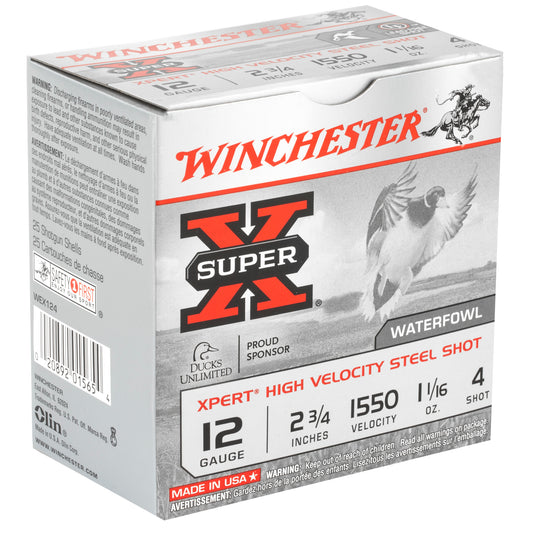 Winchester Ammunition Xpert Hi-Velocity Steel Shot 12 Gauge #4, 1.06 oz for Hunting & Shooting
