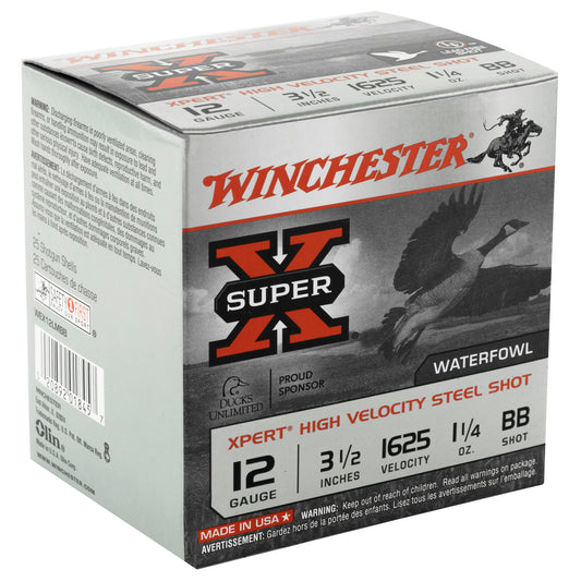 Winchester Ammunition Xpert HI-Velocity Steel 12 Gauge 3.5-Inch, 1 1/4 Ounce BB Steel Shot, 25 Rounds per Box
