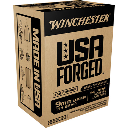 Winchester Ammunition USA Forged 9mm Full Metal Jacket 115 Grain - 1,000 Rounds