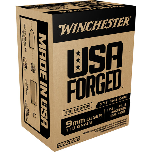 Winchester Ammunition USA Forged 9mm Full Metal Jacket 115 Grain - 1,000 Rounds