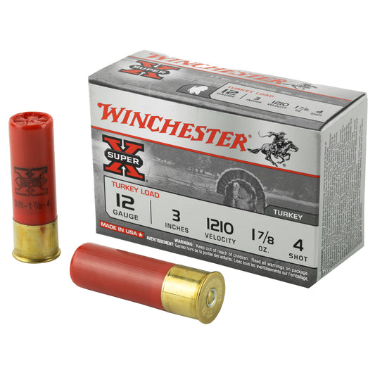 Winchester Ammunition Super-X 12 Gauge Shotshells, 3-Inch, 1.875 Ounces of #4 Shot * 10 Rounds per Box