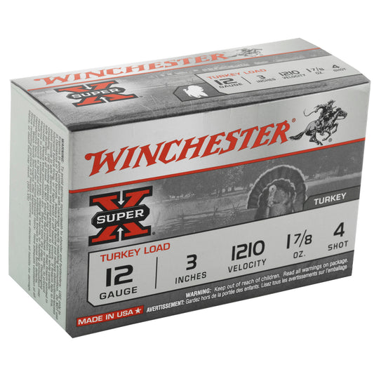Winchester Ammunition Super-X 12 Gauge Shotshells, 3-Inch, 1.875 Ounces of #4 Shot * 10 Rounds per Box
