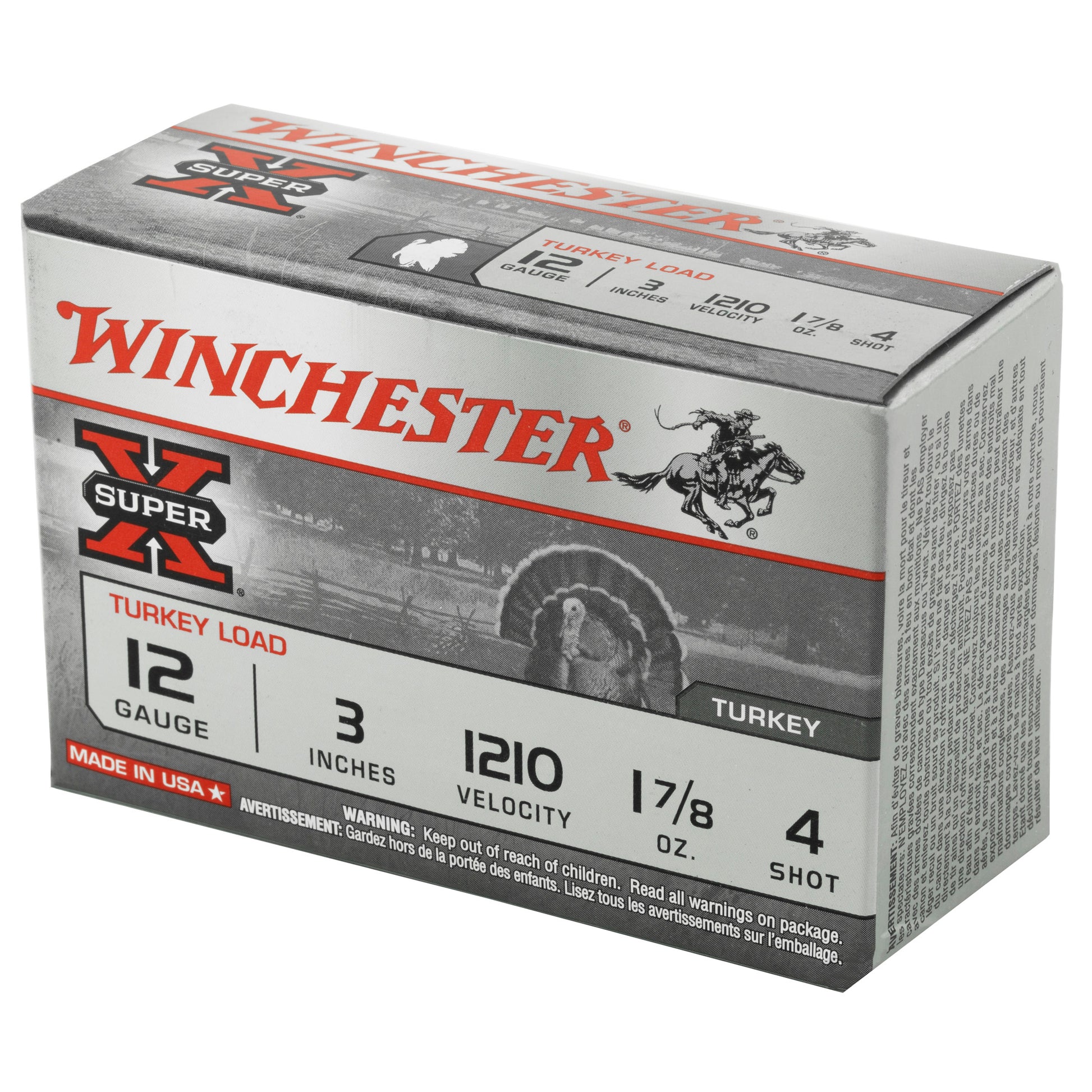 Winchester Ammunition Super-X 12 Gauge Shotshells, 3-Inch, 1.875 Ounces of #4 Shot * 10 Rounds per Box