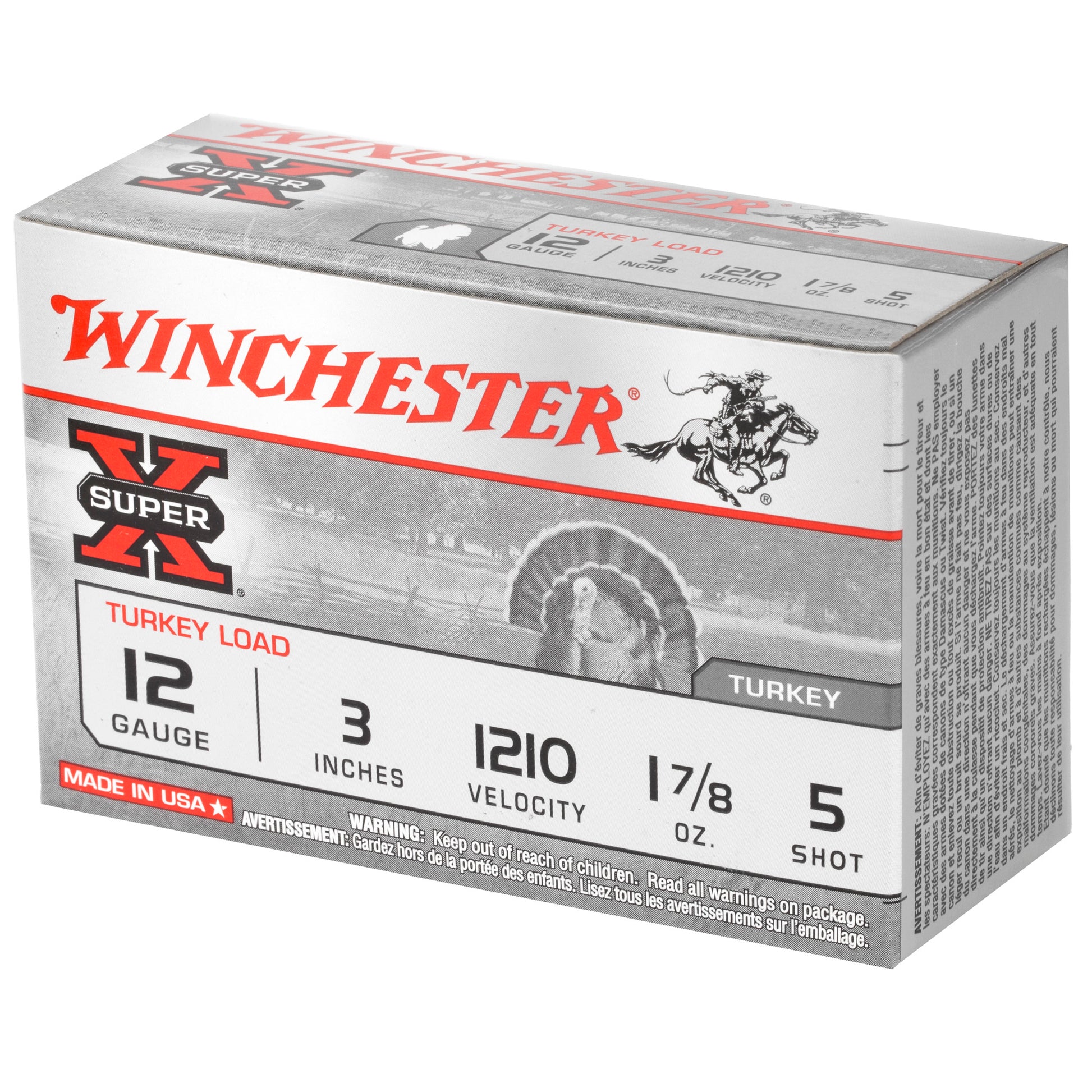 Winchester Ammunition Super-X 12 Gauge Shotshells * 1.875 oz #5 Shot, 10 Rounds per Box