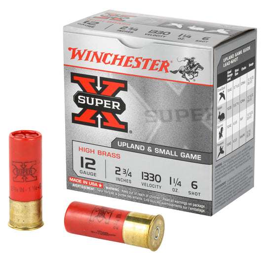 Winchester Ammunition Super-X 12 Gauge 2.75-inch #6 Shotshells * 1 1/4 oz, 25 Rounds per Box