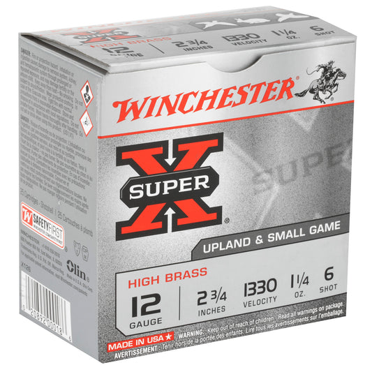 Winchester Ammunition Super-X 12 Gauge 2.75-inch #6 Shotshells * 1 1/4 oz, 25 Rounds per Box