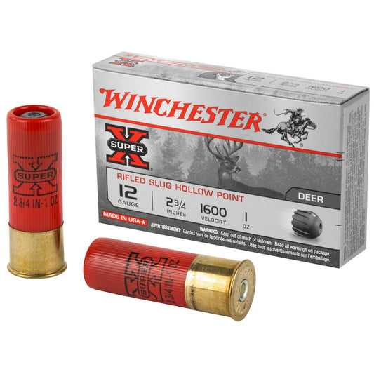 Winchester Ammunition Super-X 12 Gauge 2.75-Inch 1 oz Rifled Slug - Pack of 5