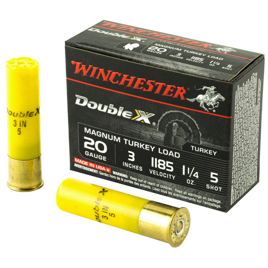Winchester Ammunition Double X 20 Gauge Shotshells - 1 1/4 oz #5 Shot, High-Velocity Performance