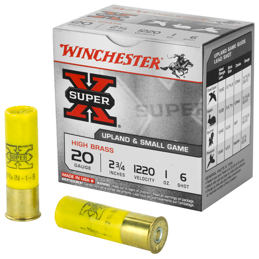 Winchester Ammunition Super-X 20 Gauge 2.75-Inch Shotshells, 1 oz #6 Shot (25 Rounds Per Box)