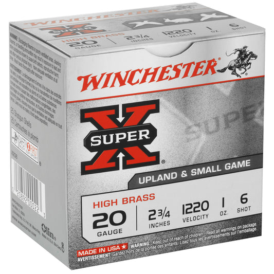 Winchester Ammunition Super-X 20 Gauge 2.75-Inch Shotshells, 1 oz #6 Shot (25 Rounds Per Box)