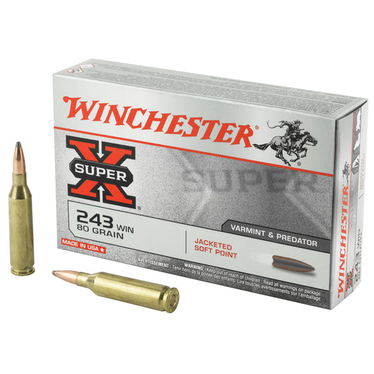 Winchester Ammunition Super-X .243 Winchester 80-Grain Jacketed Soft Point Ammunition (20 Rounds per Box)