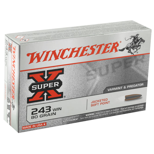 Winchester Ammunition Super-X .243 Winchester 80-Grain Jacketed Soft Point Ammunition (20 Rounds per Box)