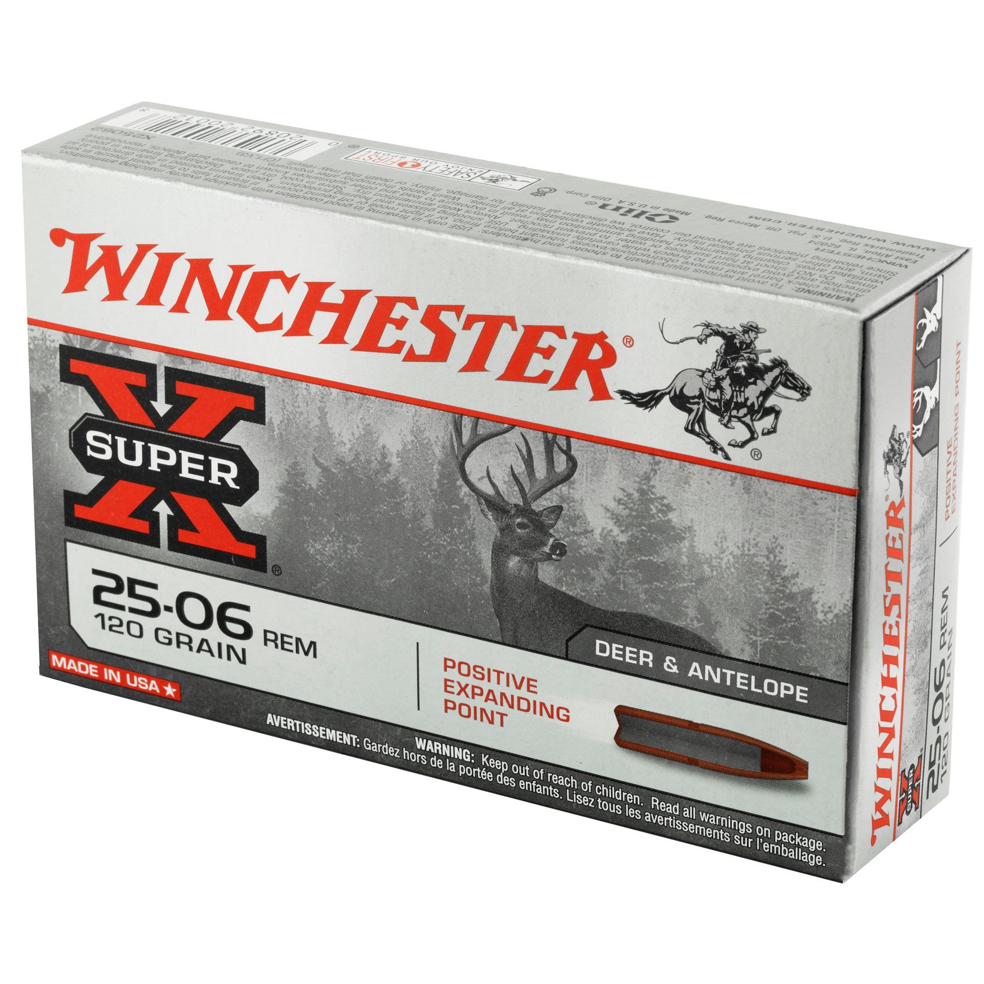 Winchester Ammunition Super-X 25-06 Remington 120-Grain Positive Expanding Point Rifle Ammunition * 20 Rounds
