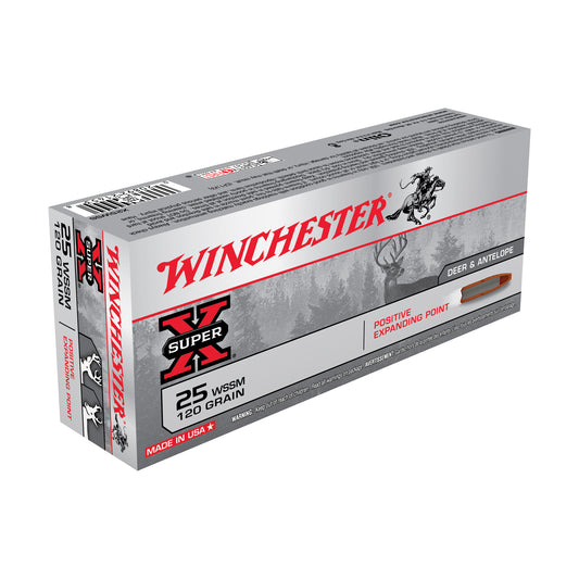 Winchester Ammunition Super-X 25 Winchester Super Short Magnum 120-Grain Positive Expanding Point Hollow Point - 20 Rounds per Box