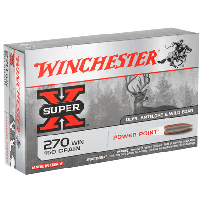 Winchester Ammunition Super-X Power Point .270 Winchester 150-Grain Hunting Ammo (20 Rounds per Box)