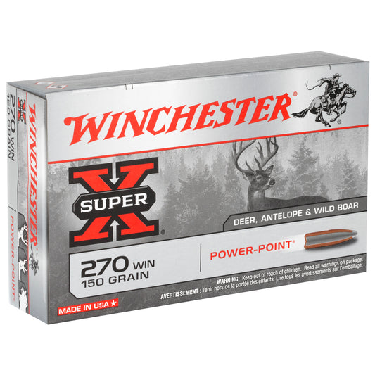 Winchester Ammunition Super-X Power Point .270 Winchester 150-Grain Hunting Ammo (20 Rounds per Box)
