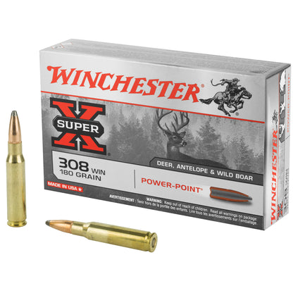 Winchester Ammunition Super-X Power Point .308 Winchester 180 Grain, 20 Rounds per Box