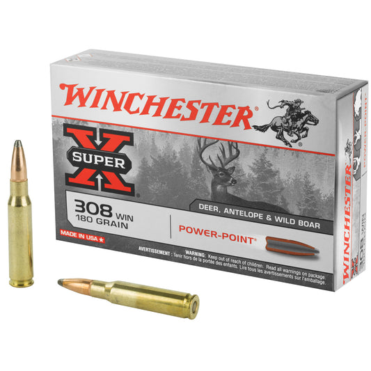 Winchester Ammunition Super-X Power Point .308 Winchester 180 Grain, 20 Rounds per Box