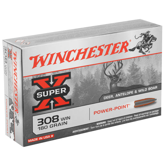 Winchester Ammunition Super-X Power Point .308 Winchester 180 Grain, 20 Rounds per Box
