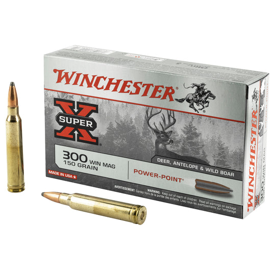 Winchester Ammunition Super-X Power-Point 300 Winchester Magnum, 150 Grain - Box of 20 Rounds