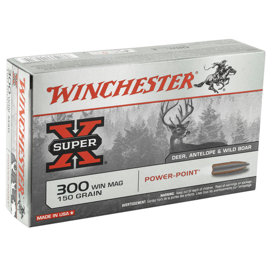 Winchester Ammunition Super-X Power-Point 300 Winchester Magnum, 150 Grain - Box of 20 Rounds