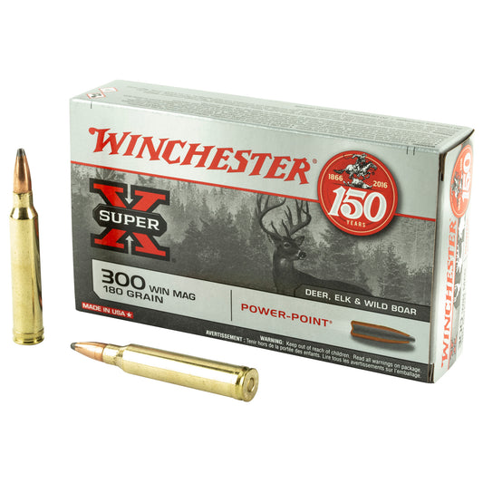 Winchester Ammunition Super-X Power Point 300 Winchester Magnum 180-Grain Rifle Ammo, 20 Rounds per Box