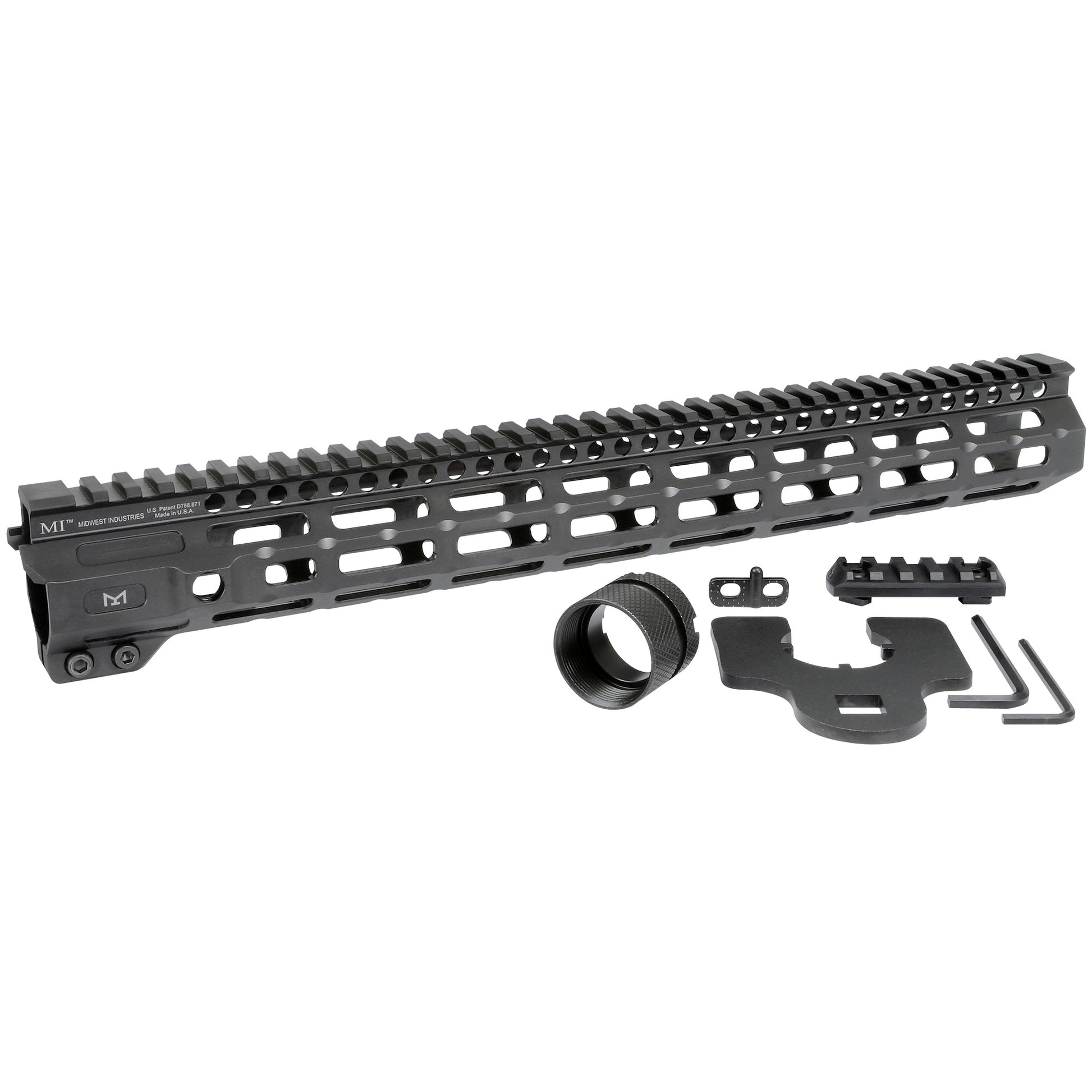 Midwest Industries Combat Rail M-Lok Handguard for 15-Inch Rifles, Black - MI-CRM15