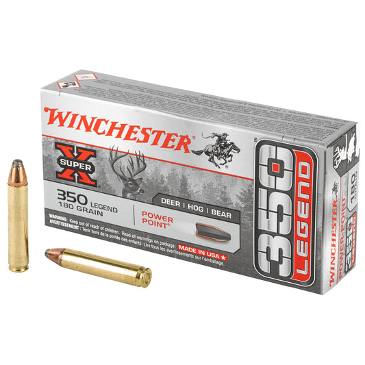 Winchester Ammunition Super-X Power-Point 350 Legend 180-Grain Rifle Ammo, 20 Rounds Per Box