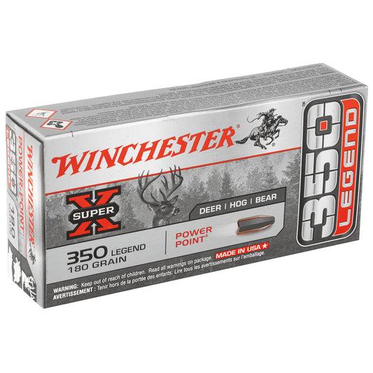 Winchester Ammunition Super-X Power-Point 350 Legend 180-Grain Rifle Ammo, 20 Rounds Per Box