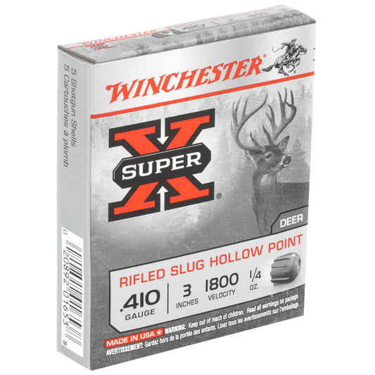 Winchester Ammunition Super-X 410 Gauge Rifled Slug, 1/4 oz, 5 Rounds per Box