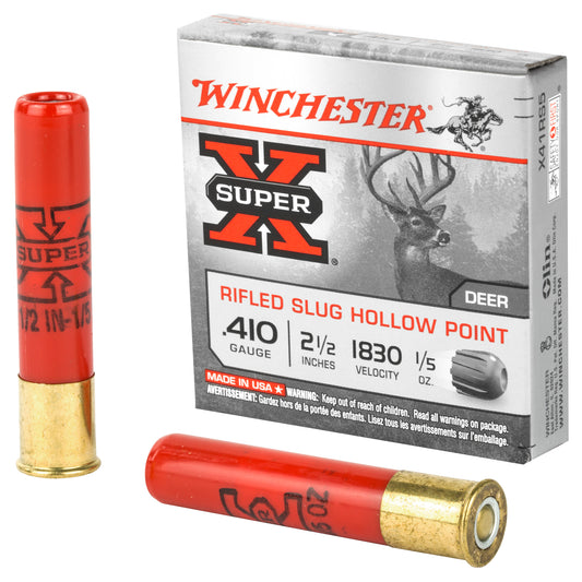 Winchester Ammunition Super-X 410 Gauge Rifled Slug - 1/5 oz, Pack of 5