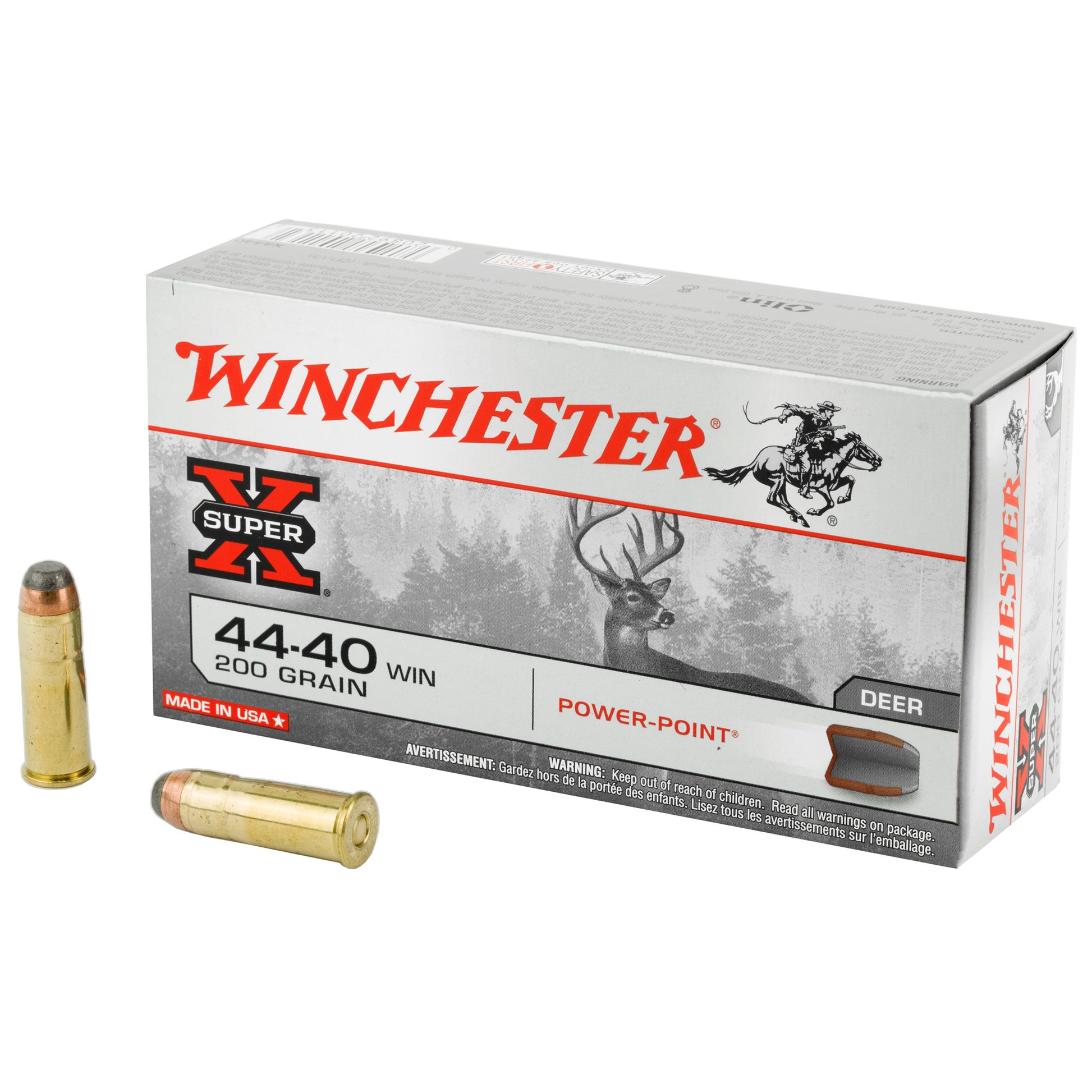 Winchester Ammunition Super-X Power-Point .44-40 Winchester 200-Grain Ammunition, 50-Round Box