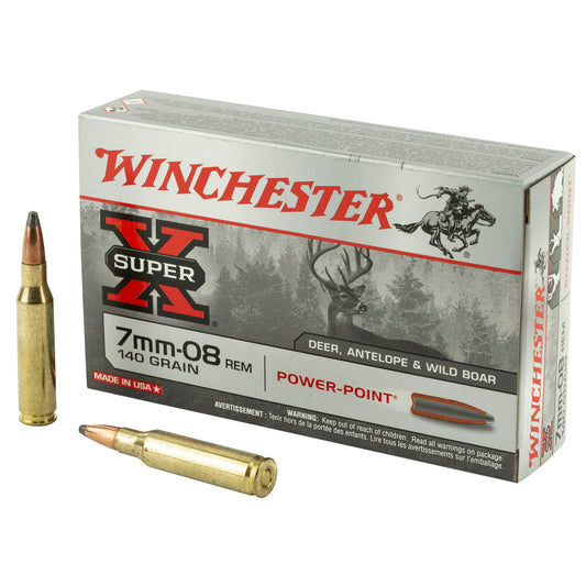 Winchester Ammunition Super-X Power Point 7mm-08 Remington, 140 Grain - Reliable Performance for Hunting and Shooting