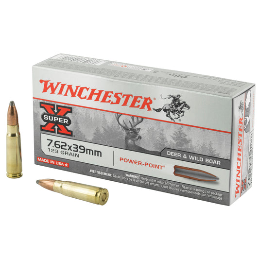Winchester Ammunition Super-X Power-Point 7.62x39 123 Grain Rifle Ammo - 20 Rounds per Box