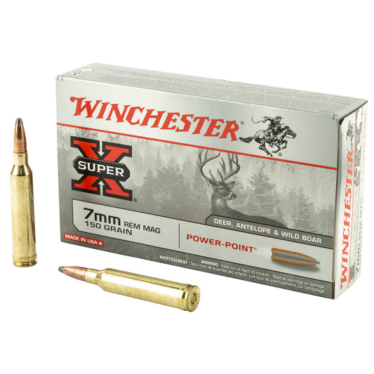 Winchester Ammunition Super-X Power-Point 7mm Remington, 150 Grain * Reliable Hunting and Target Ammo