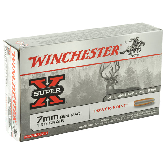Winchester Ammunition Super-X Power-Point 7mm Remington, 150 Grain * Reliable Hunting and Target Ammo