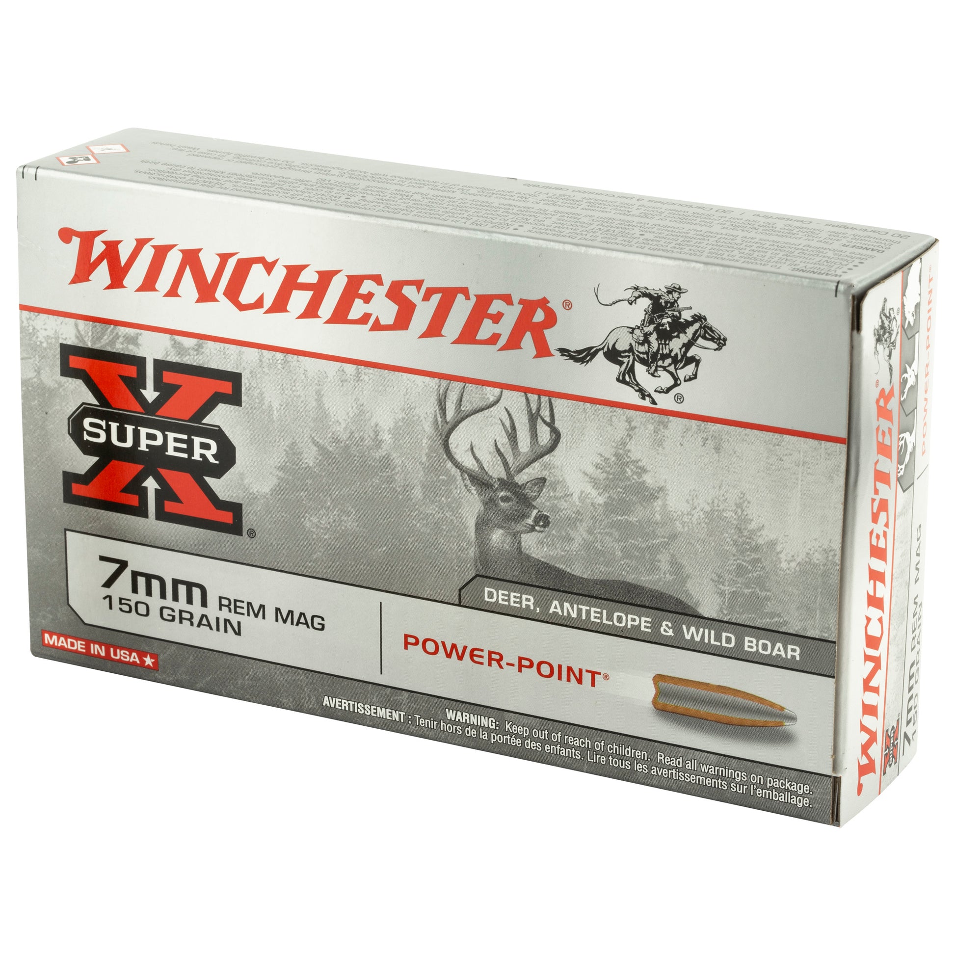Winchester Ammunition Super-X Power-Point 7mm Remington, 150 Grain * Reliable Hunting and Target Ammo
