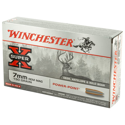 Winchester Ammunition Super-X Power-Point 7mm Remington, 150 Grain * Reliable Hunting and Target Ammo