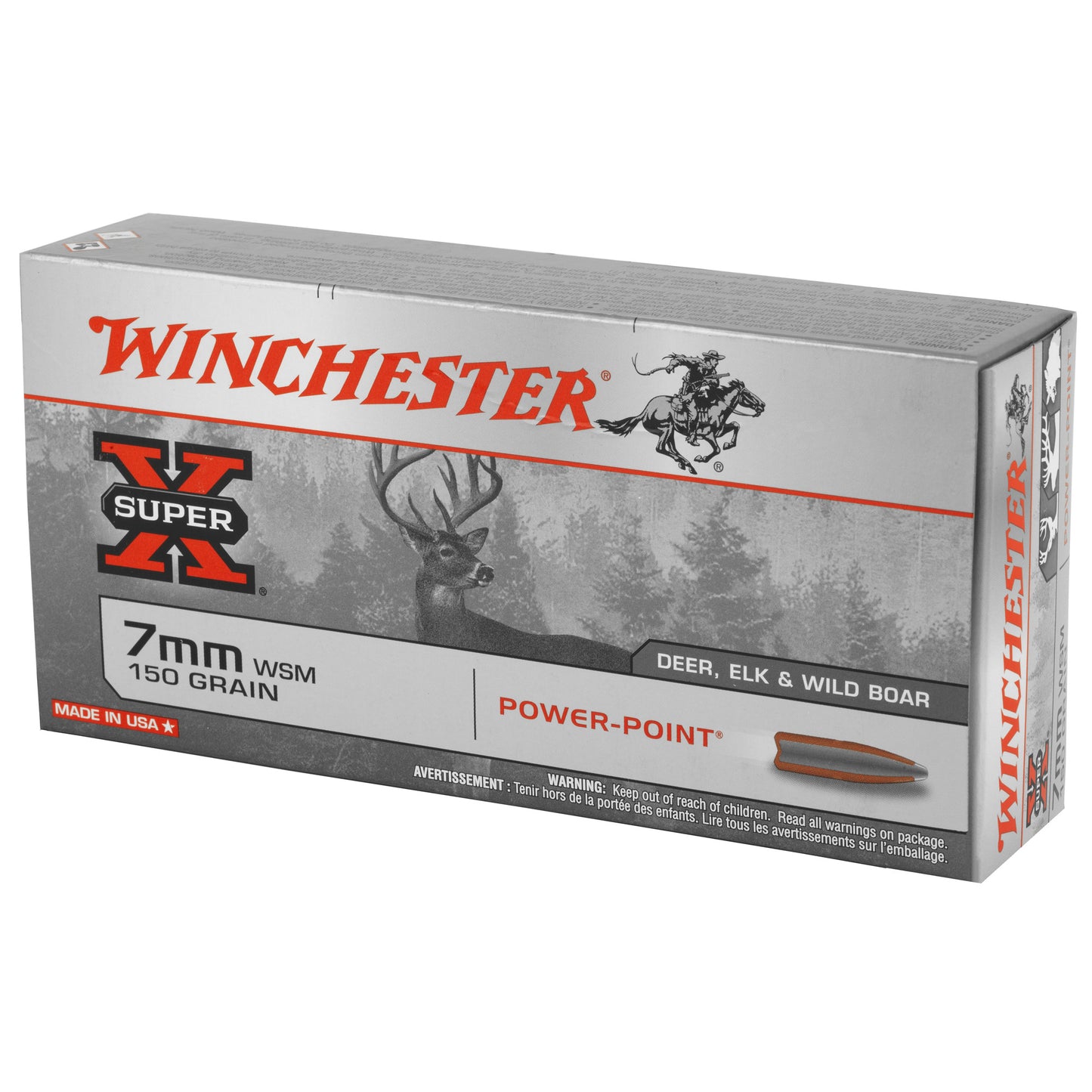 Winchester Ammunition Super-X Power Point 7mm WSM 150-Grain Shotshells (20 Rounds per Box, 200 per Case)