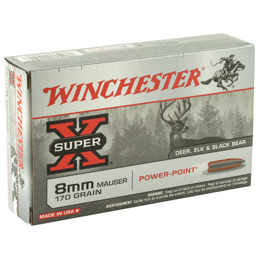 Winchester Ammunition Super-X Power Point 8mm Mauser 170-Grain Centerfire Cartridge