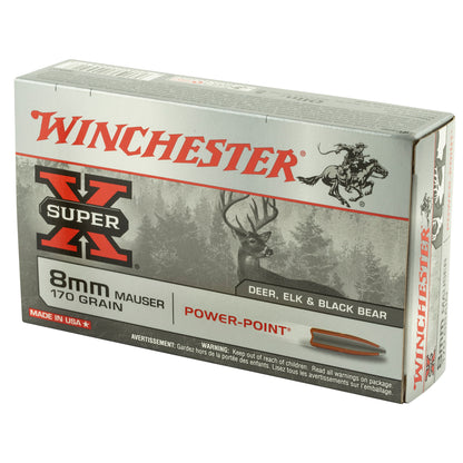 Winchester Ammunition Super-X Power Point 8mm Mauser 170-Grain Centerfire Cartridge