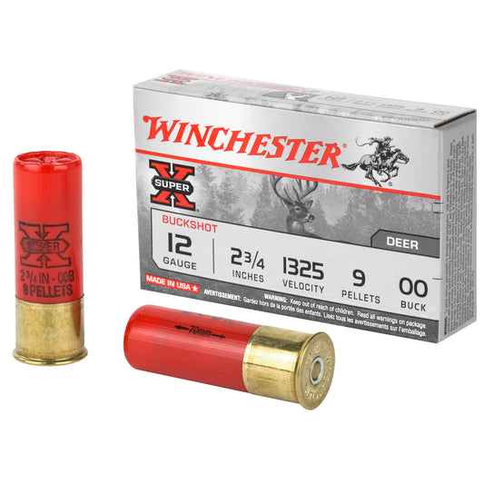 Winchester Ammunition Super-X 12 Gauge 2.75 Inch 00 Buckshot * 5 Rounds per Box, 250 Rounds per Case