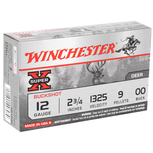 Winchester Ammunition Super-X 12 Gauge 2.75 Inch 00 Buckshot * 5 Rounds per Box, 250 Rounds per Case