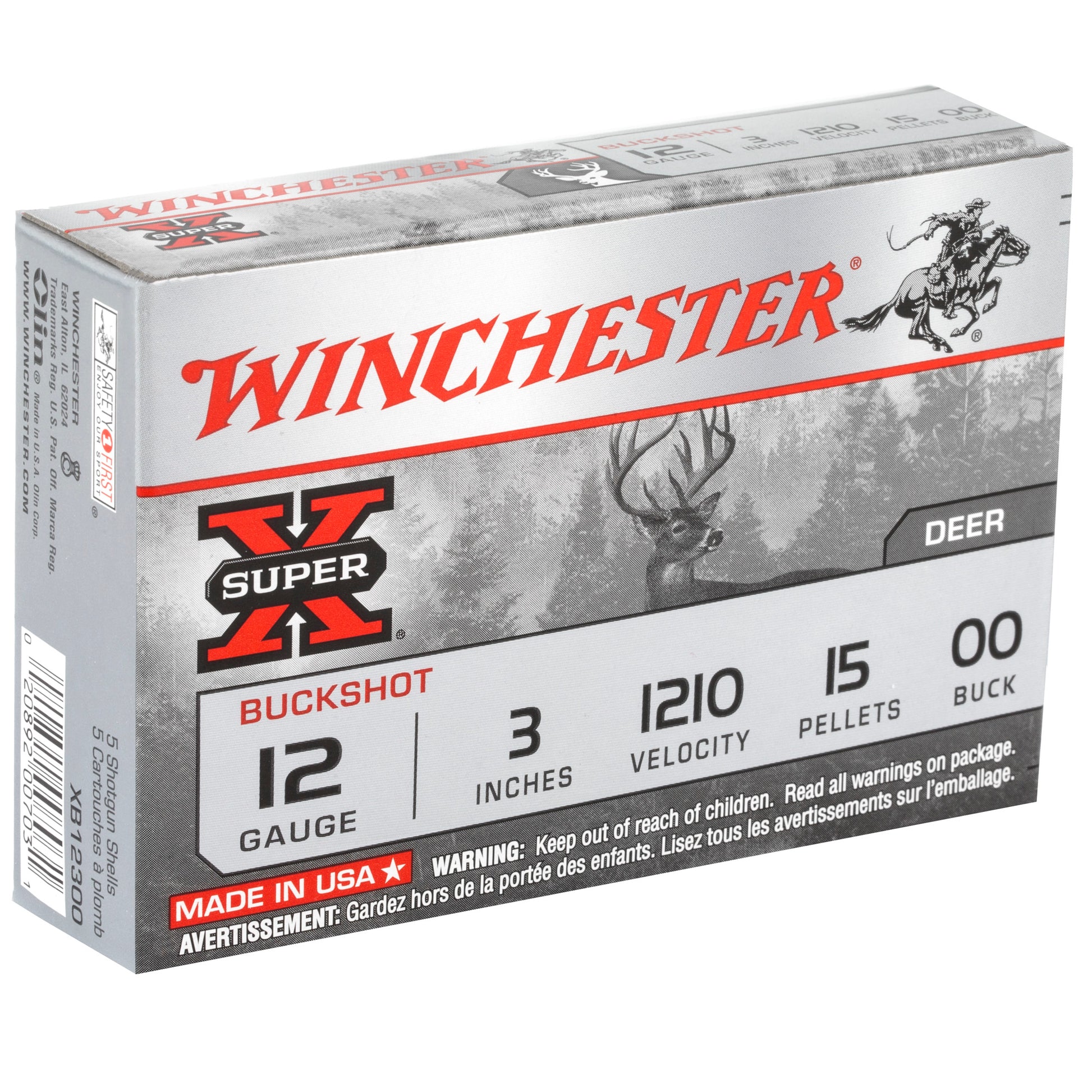 Winchester Ammunition Super-X 12 Gauge 3-Inch 00 Buckshot * Reliable Hunting and Home Defense Ammo