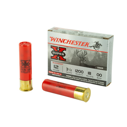 Winchester Ammunition Super-X 12 Gauge 3.5-Inch 00 Buckshot - 5 Rounds per Box
