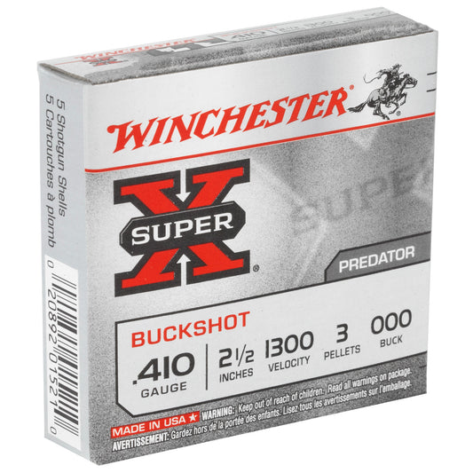 Winchester Ammunition Super-X 410 Gauge 2.5 Buckshot * 5 Rounds per Box, 250 per Case