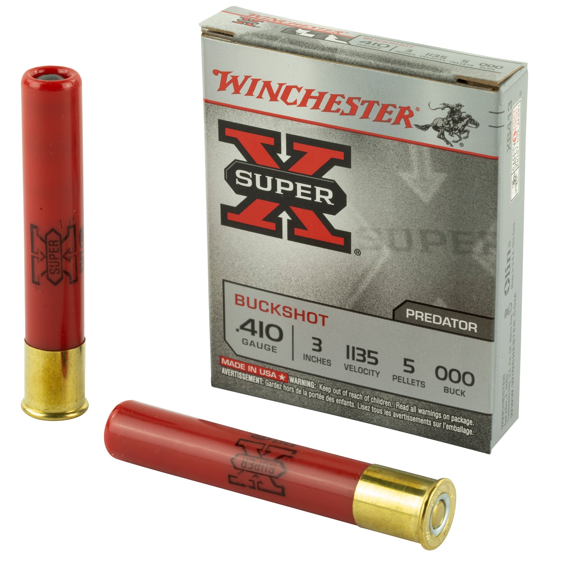 Winchester Ammunition Super-X 410 Gauge 3 Buckshot * 000 Buck, 5 Rounds per Box